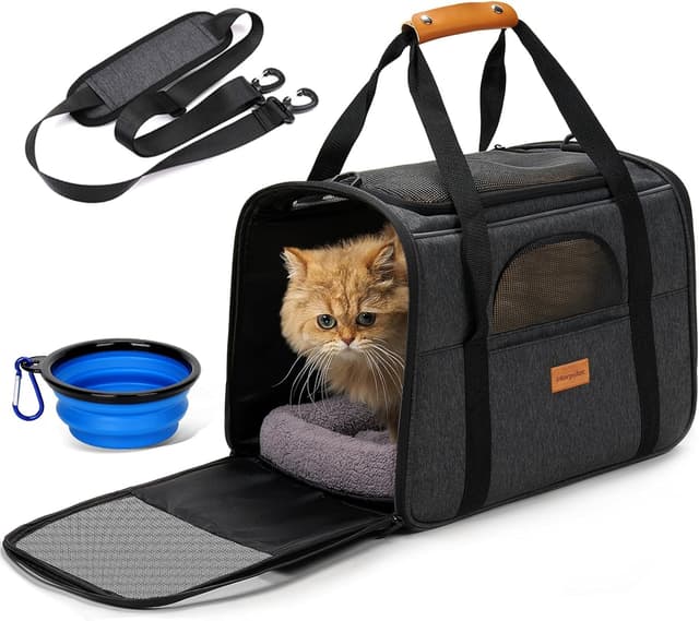 Morpilot Katzentransporter mit weichen Seiten für große, mittelgroße Katzen und Welpen bis zu 9 kg 🐱🐾