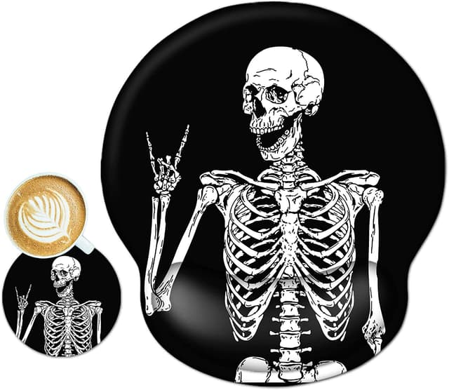 Neues Schädel Mauspad mit Gelkissen und Handauflage 🖱️💀