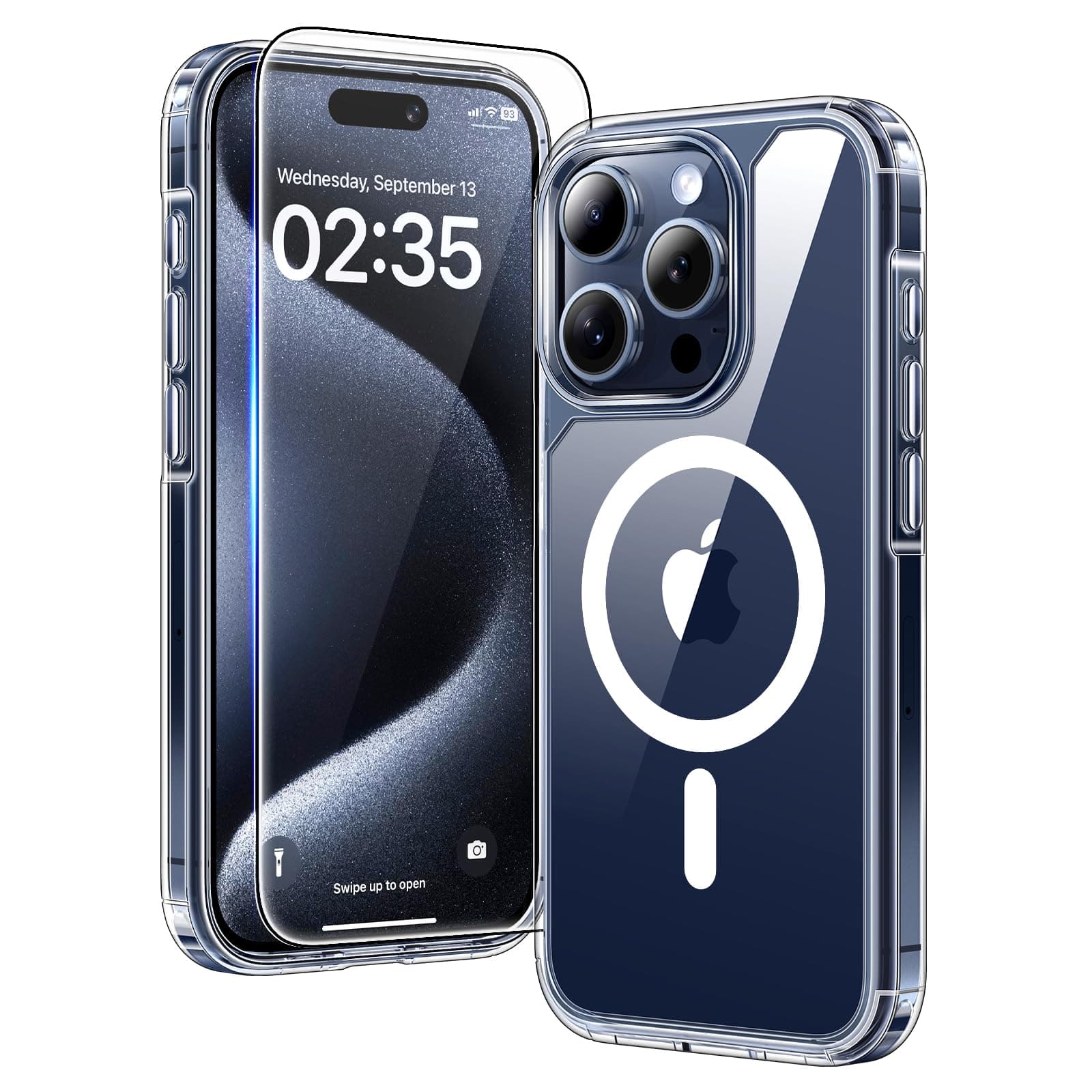 📱 TAURI für iPhone 15 Pro Max Hülle 6,7" mit Panzer Schutz Glas Folie, Kompatibel mit MagSafe