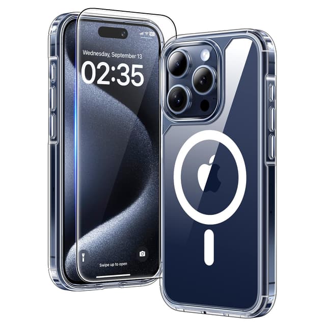 📱 TAURI für iPhone 15 Pro Max Hülle 6,7" mit Panzer Schutz Glas Folie, Kompatibel mit MagSafe