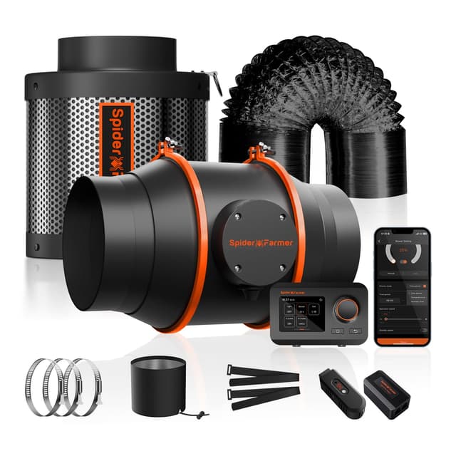 🌿🌬️ Spider Farmer Abluftset 150mm/6 Inch mit GGS Controller & WiFi App 🌿🌬️