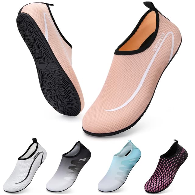 🌊👟 WateLves Wasserschuhe Badeschuhe Damen Herren Aquaschuhe 34-47EU 34/35 EU A Linie Hellrosa
