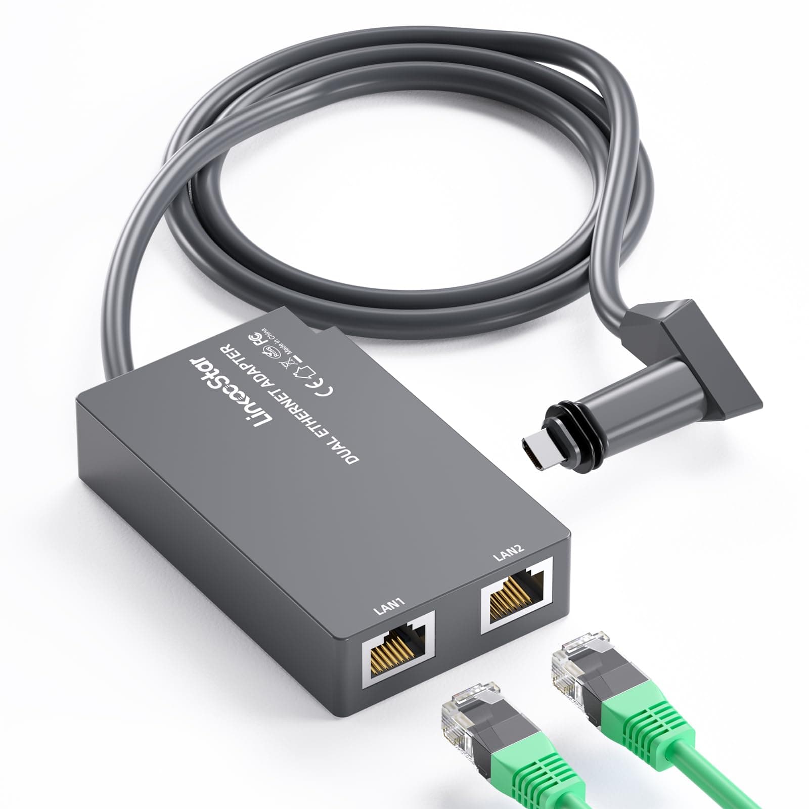 Linkoostar Double Multi-Ports Starlink Ethernet-Adapter für Starlink Gen 2