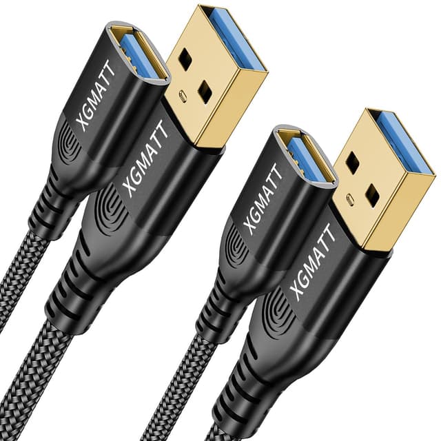 🔌🖥️ USB 3.0 Verlängerung Kabel 2M 2Stück mit eleganten Alluminiumsteckern in schwarz