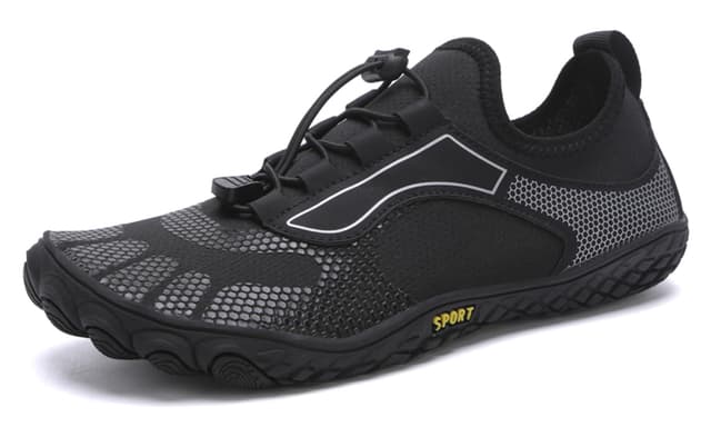 👟 Teechodina Unisex Traillaufschuhe Herren Damen Wanderschuhe Barfußschuhe Laufschuhe Knit Sneaker Fitnessschuhe Fivefinger Zehenschuhe 43 EU Schwarz Ab - Angebot!