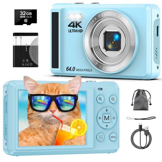 📸 4K 64MP Digitalkamera Deal: Autofokus, 32 GB TF-Karte, USB-Kabel! 📷