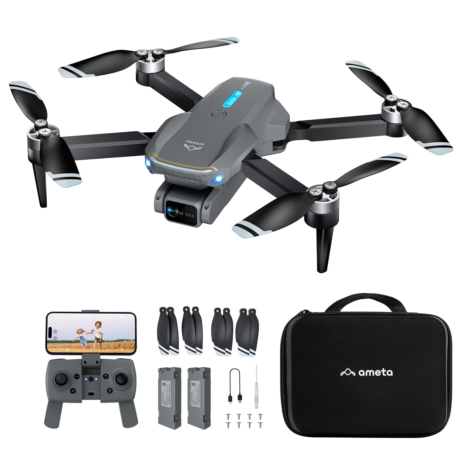 Ameta Drohne mit Kamera 4K für Erwachsene, S20 Lite FPV Drone für Anfänger 🚁