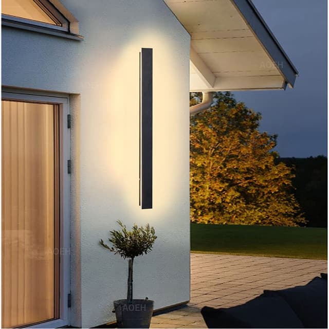 🌟 Hochwertige Lange Wandleuchte für Villa Schwarz Ip65 Aluminium Acryl Außen LED