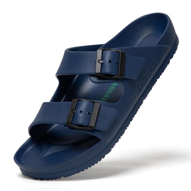 🌟 SAGUARO Hausschuhe Herren Damen | Leicht & Bequem | Badschuhe Unisex Sandalen 36-48 EU Haus Blau 45 EU 🌟
