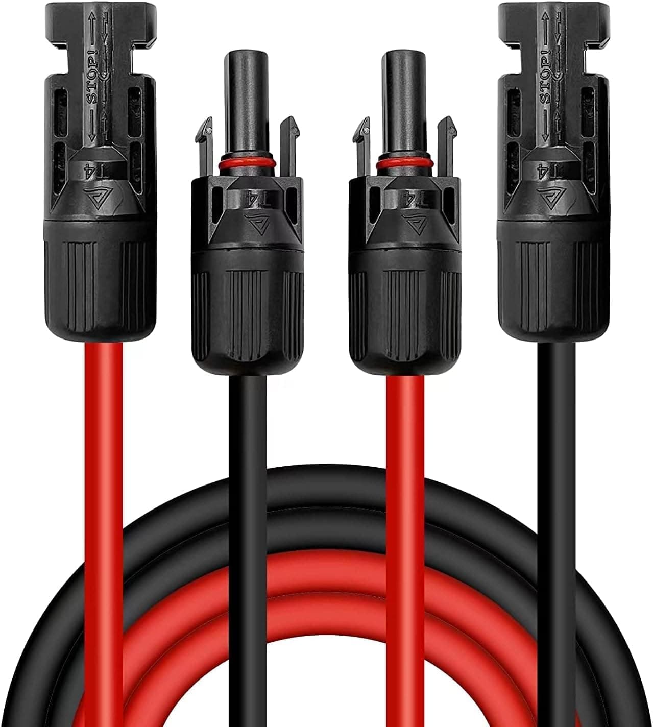 🌞🔌 Solarkabel 4mm²/6mm² Verlängerungskabel 1/2/3/5/10M (Rot/Schwarz) - 39.09€