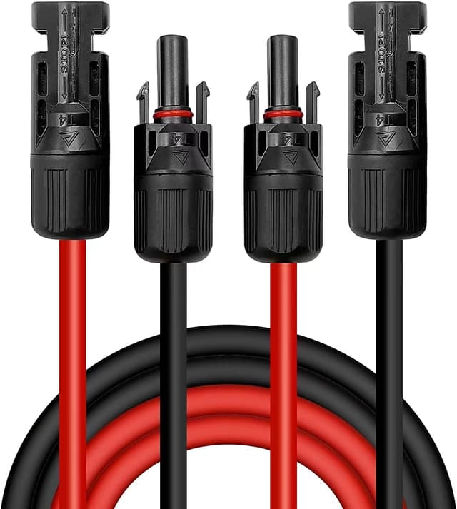 🌞🔌 Solarkabel 4mm²/6mm² Verlängerungskabel 1/2/3/5/10M (Rot/Schwarz) - 39.09€