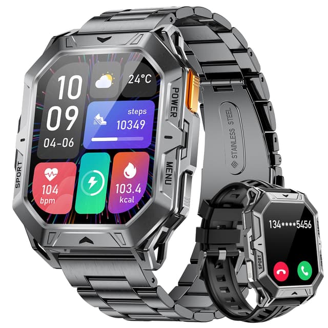 LIGE Militär Smartwatch Herren 🌟 1000mAh Akku/2.13” AMOLED Display ⌚️ Fitnessuhr mit Telefonfunktion