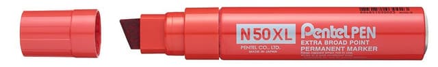 🌟 Tolles Angebot! Pentel Pen N50XL-B Permanentmarker, Aluminiumgehäuse, rot