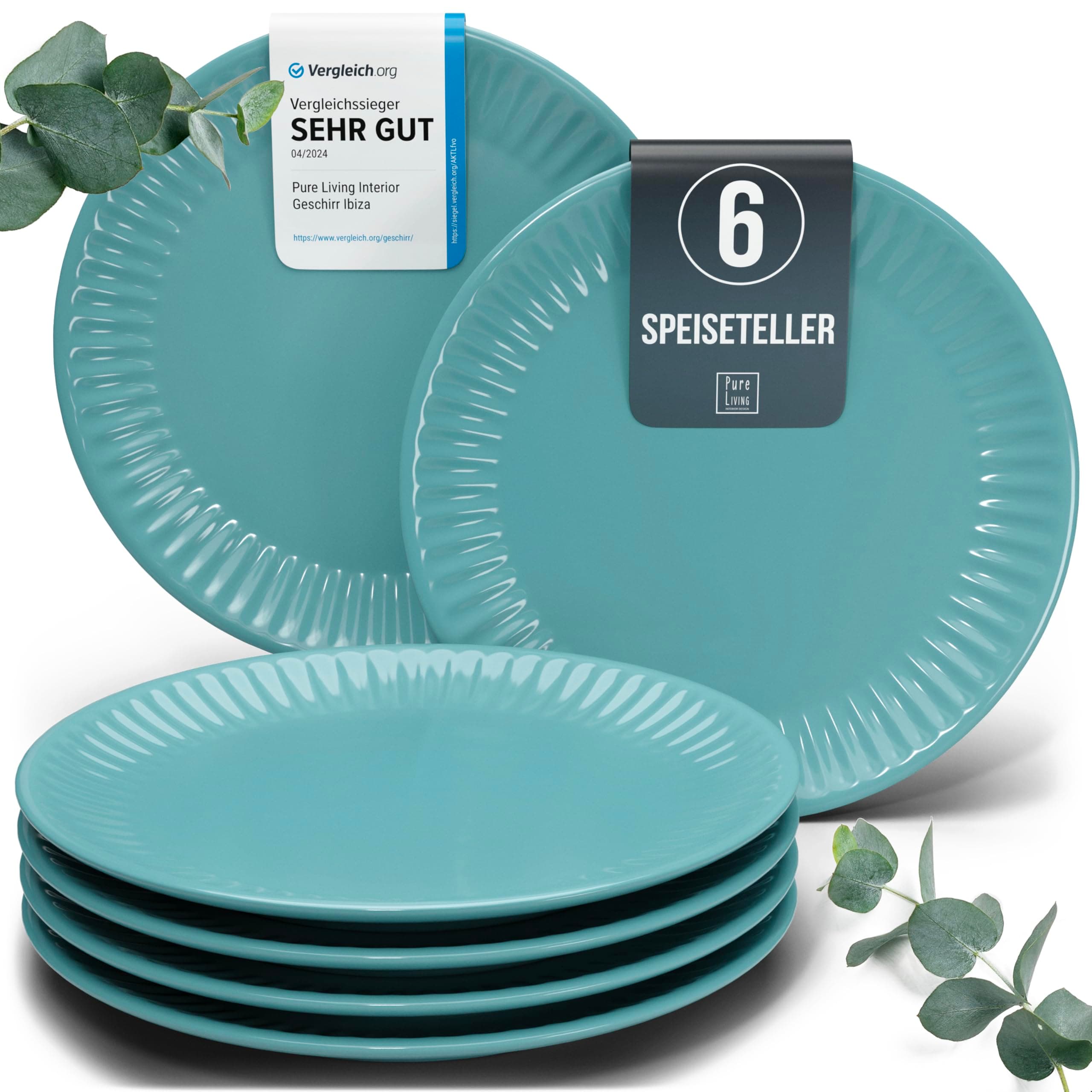 🍽️ Steingut Teller Set - 6 Personen Hygge TESTSIEGER
