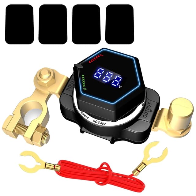 🔋 GAYERI Batterie Trennschalter 12V-60V mit Voltmeter 🚗🛥️🏍️
