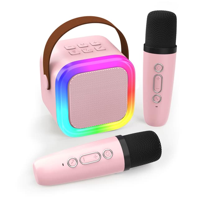 🎤🎁 Koolcover Karaoke-Maschine für Kinder & Erwachsene - Pink 2-Mic 🎉🎶
