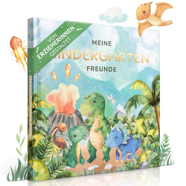 🦕 EULENTALER® Dino Kindergarten Freundebuch für Jungs 🦖