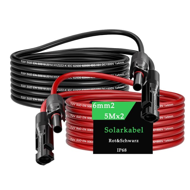 MXRPV Solarkabel 4mm²/6mm²,Solarkabel Verlängerung 2/3/5/10/15M