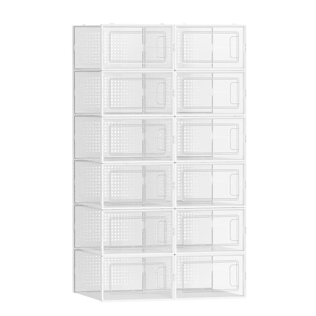 👠📦 SONGMICS Schuhboxen, 12er Set, transparent-weiß LSP12SWT - Angebot