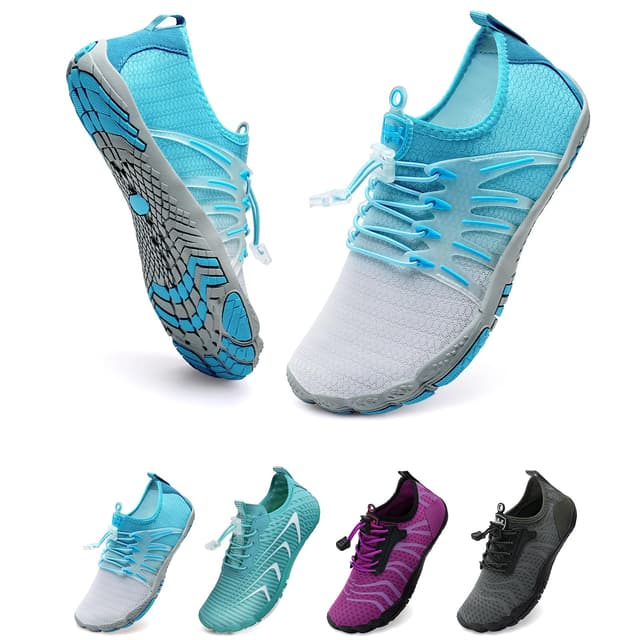 👟 WateLves Barfußschuhe Damen Herren - Weiß Blau 40 EU 🌊