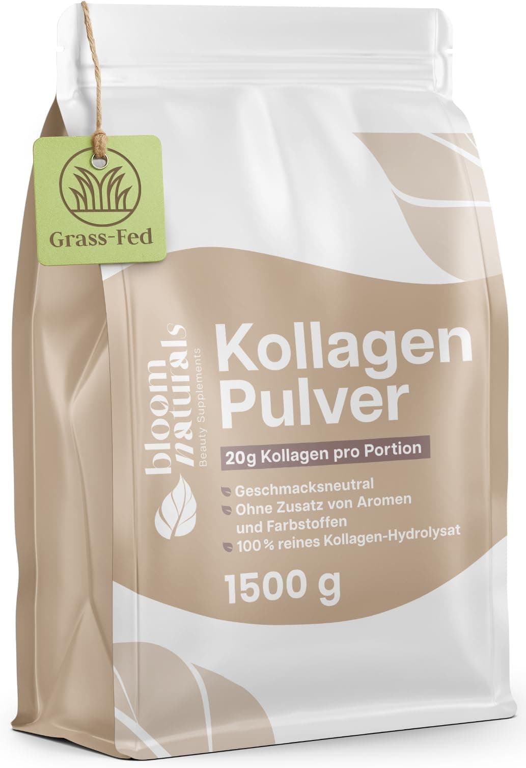🌿 Hochdosiertes Grassgefüttertes Collagen Pulver 1500g - XXL Vorratspackung 🌿