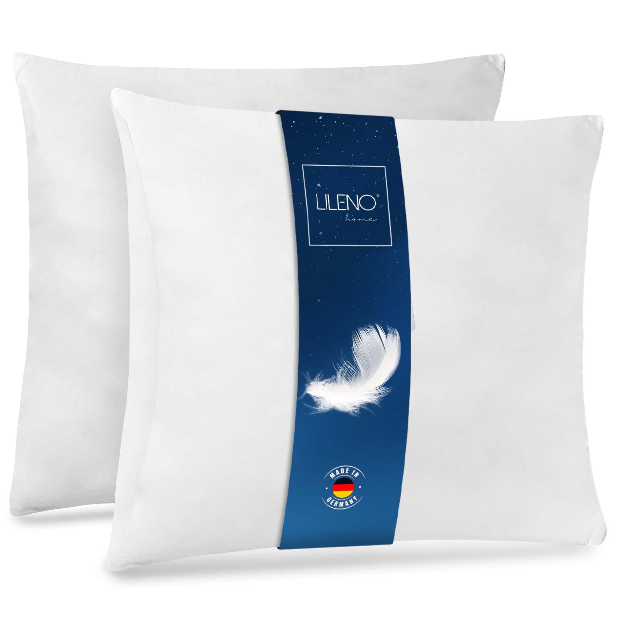 LILENO HOME Federkissen 80x80 cm [2er Set] - Premium Federkernkissen für Allergiker und Kinder