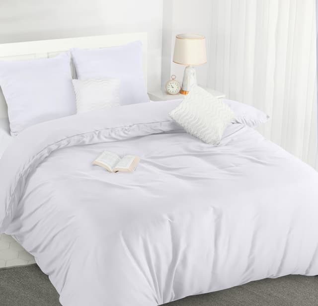 🌟 Utopia Bedding Bettwäsche 155x220 - Mikrofaser Bettbezug 155x220 cm + 2 Kissenbezüge 80x80 cm - Weiß 🌟