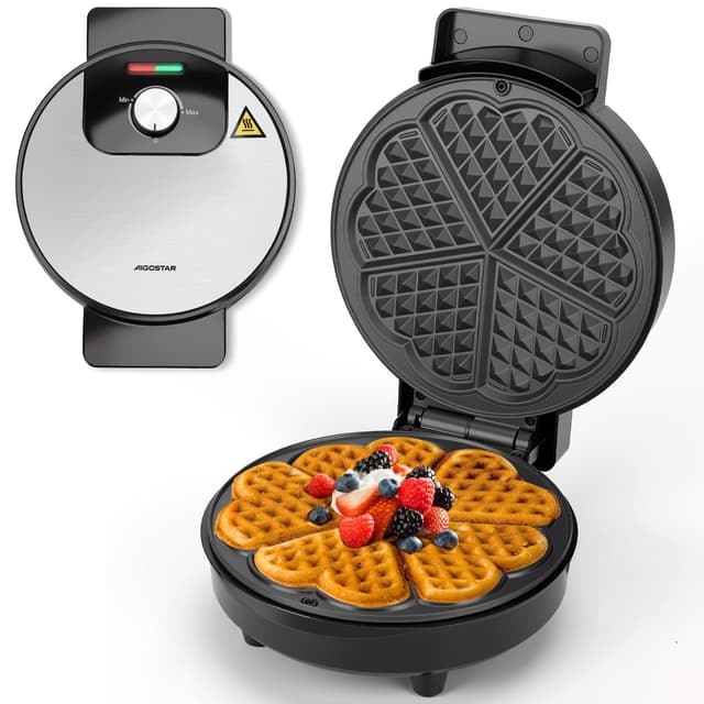 Aigostar Herz-Waffeleisen mit einstellbarer Temperatur 🧇🔥