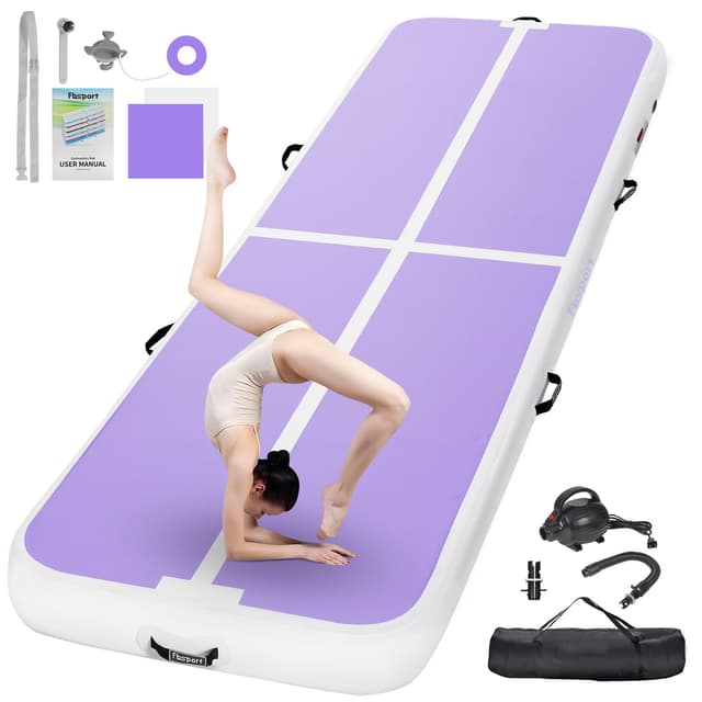 🤸 FBSPORT Airtrack Matte 300x100x20 cm 💜💚 - Gymnastikmatte für Zuhause und Outdoor