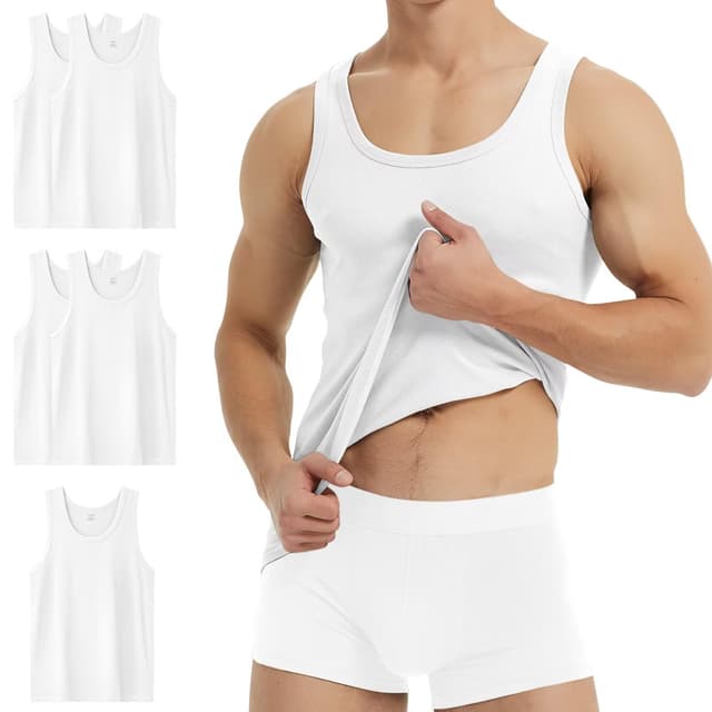 🌟 YouShow Unterhemd Herren 3/5er Pack 100% Baumwolle Tank Top Feinripp M 5*weiß 🌟