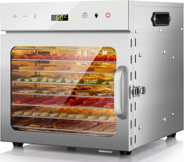 🌟 Super Deal! Kwasyo Dörrautomat Edelstahl, 8 Etagen 🍎🍖