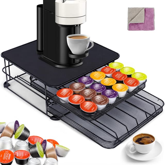 🌟 MASTERTOP Kaffee Kapselhalter, 2-Tier Aufbewahrung von 72 Dolce Gusto Kapseln 🌟