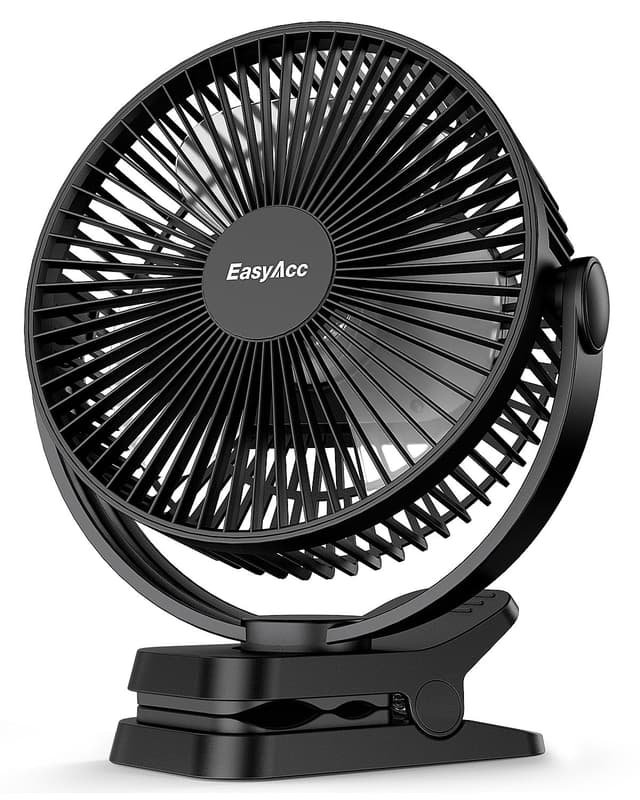 🌀 EasyAcc 10000mAh Clip Ventilator mit Powerbank Batterie - Bis zu 37 Stunden Laufzeit