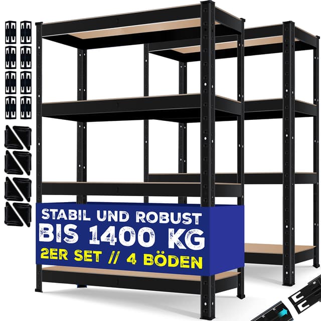 🌟 MASKO® 2er-Set Lagerregal Schwerlastregal 🌟