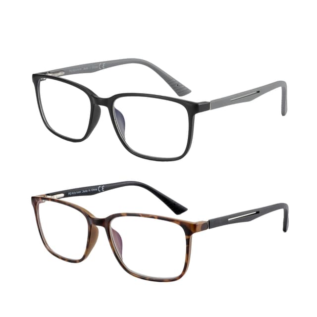 👓 ZENOTTIC Blaulichtfilter Brille & Lesebrille Herren Eckige Rahmen-Leser Anti-Glanz Sport Computerbrille Schwarz und Schildkröte 2.5 x