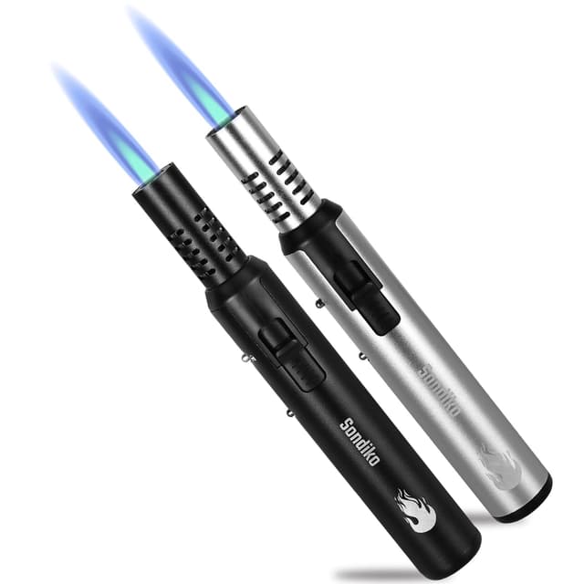 Sondiko Jetflamme Feuerzeug 2 Stücke - Schwarz & Silber 🔥
