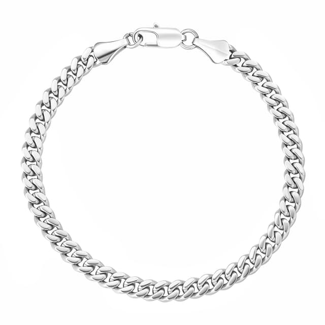KRKC Herren Armband, 14K Gold Vergoldet/Silber Farbe 3/5/7/9mm Edelstahl Panzerkette Cuban Armband 🎁 Vatertag Geschenk 🌟