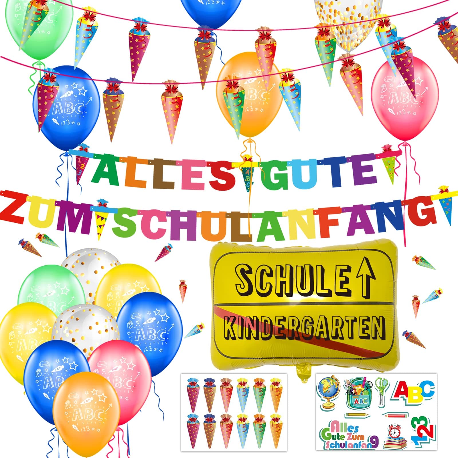 📚🎉 Einschulung Deko Set für Jungen und Mädchen 🎈🎓