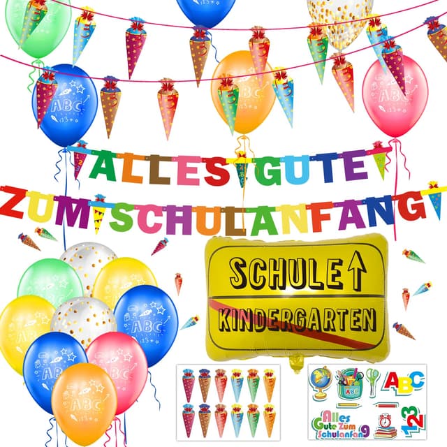 📚🎉 Einschulung Deko Set für Jungen und Mädchen 🎈🎓