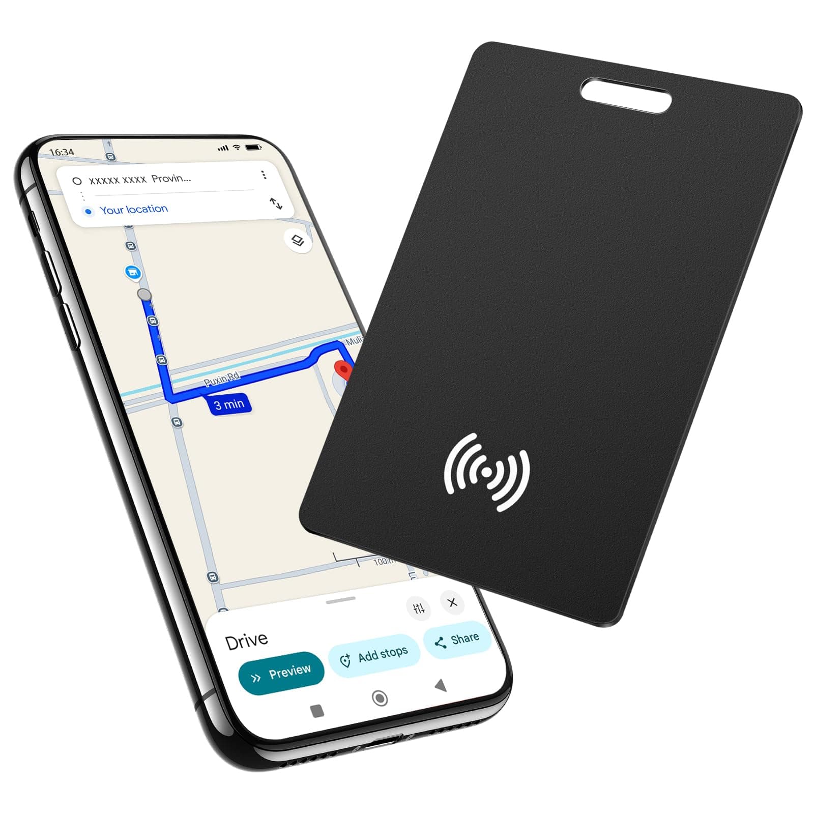 🔍🔑📱 Geldbörsen-Tracker-Karte für Android - Wiederaufladbarer Geldbörsenfinder