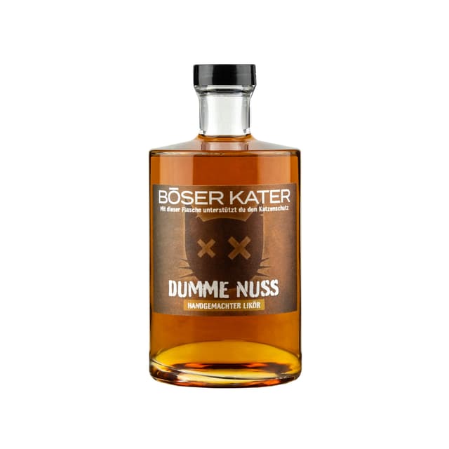 BÖSER KATER Dumme Nuss Likör | Premium Haselnuss Likör 🌰🍹🎁 | Vegan 0,5l 20% Vol.