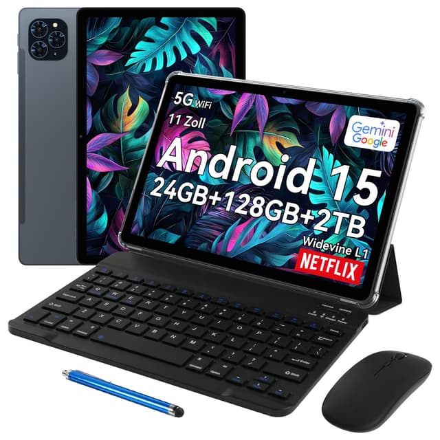 TABWEE T90 Android 15 Tablet mit Tastatur 🚀 - 24GB RAM+128GB ROM, Gaming Tablet 11 Zoll 🎮📸