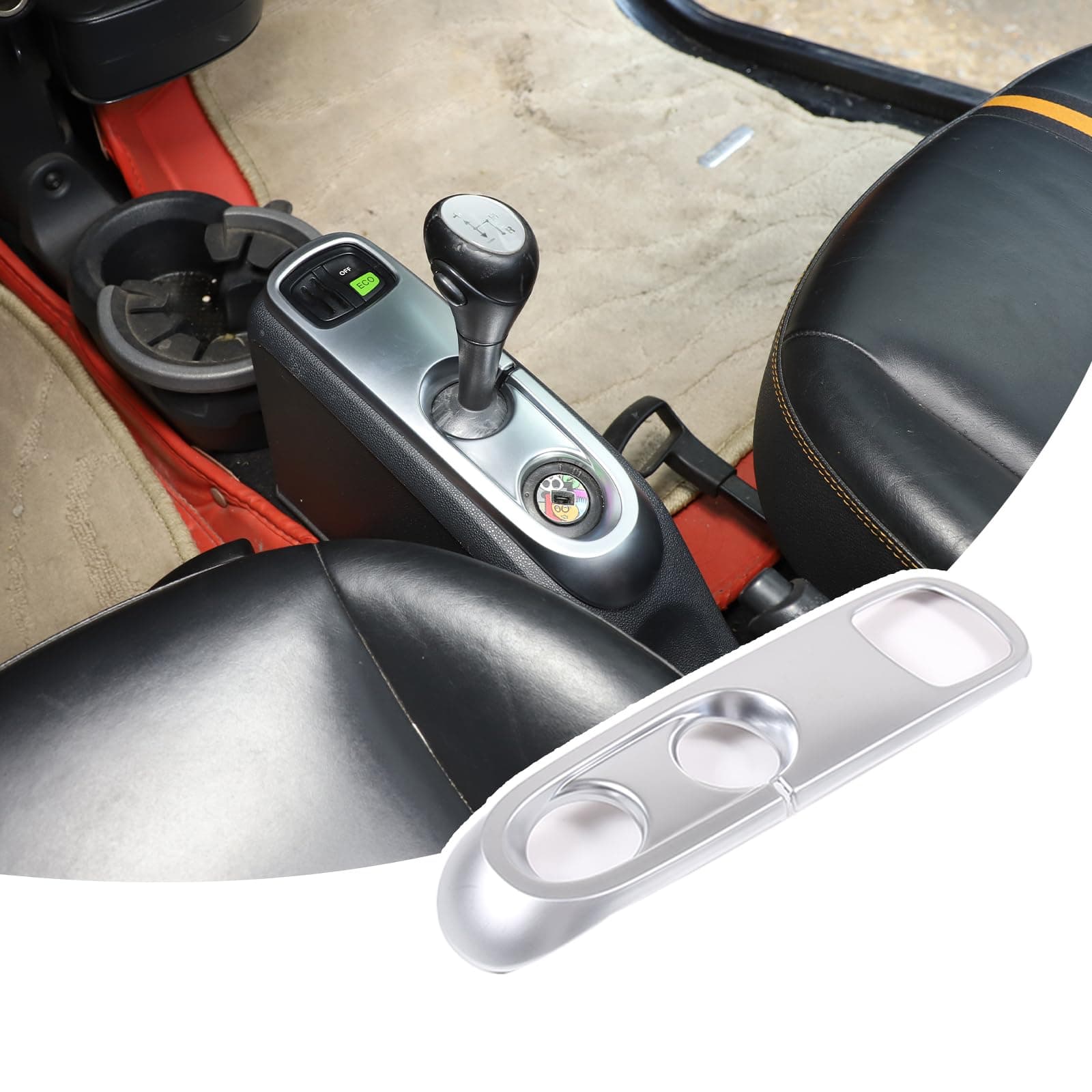 🚗🔧 DIYUCAR ABS Kunststoff Auto Mittelkonsole Schalttafel Rahmen Abdeckung Verkleidung für Mercedes-Benz Smart 451 Fortwo 2009-2015 LHD (Silber) - Angebot!