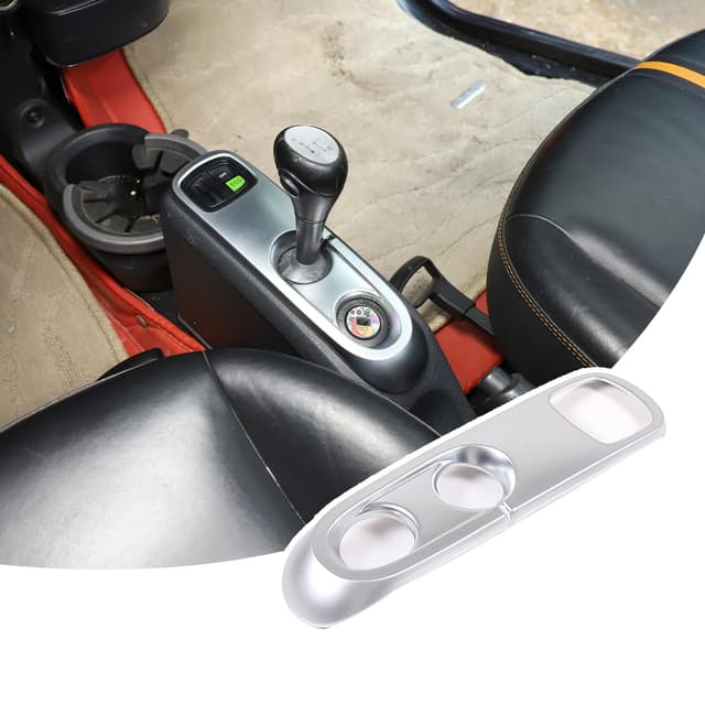 🚗🔧 DIYUCAR ABS Kunststoff Auto Mittelkonsole Schalttafel Rahmen Abdeckung Verkleidung für Mercedes-Benz Smart 451 Fortwo 2009-2015 LHD (Silber) - Angebot!