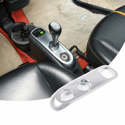 🚗🔧 DIYUCAR ABS Kunststoff Auto Mittelkonsole Schalttafel Rahmen Abdeckung Verkleidung für Mercedes-Benz Smart 451 Fortwo 2009-2015 LHD (Silber) - Angebot!