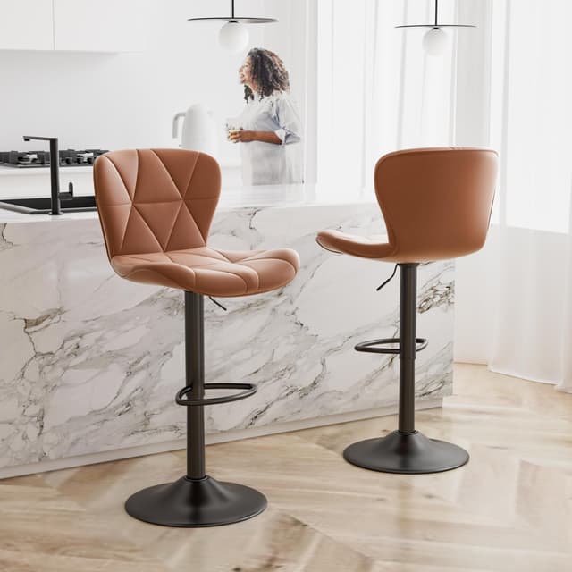 🌟 Hawthyhome Barhocker 2er Set | Barstuhl Höhenverstellbar mit Rückenlehne 🪑