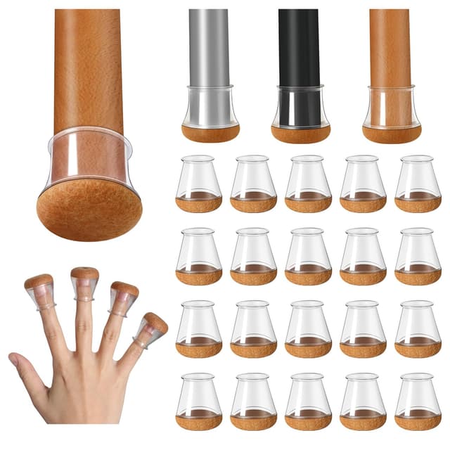 20 Stück Stuhlbeinkappen Rund Silikon Schutzkappen für Stuhlbeine 🪑 Filzgleiter für Holzböden, Laminat und Fliesenböden