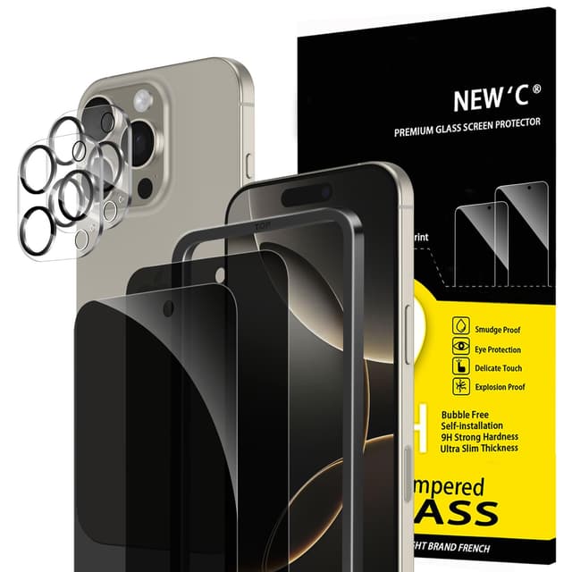 NEU'C 2 x Sichtschutz für iPhone 16 Pro - Panzerglas und Kameraschutz 📱🔒