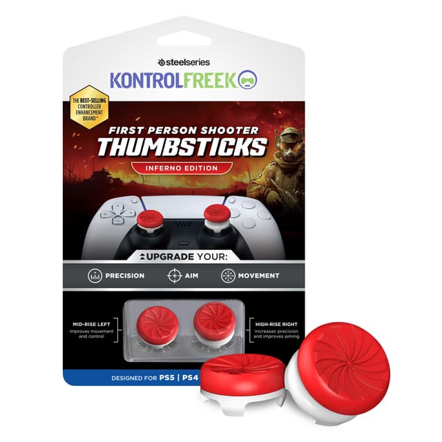 🎮🔥 KontrolFreek FPS Freek Inferno für PS4 und PS5 Controller - Rot/Weiß
