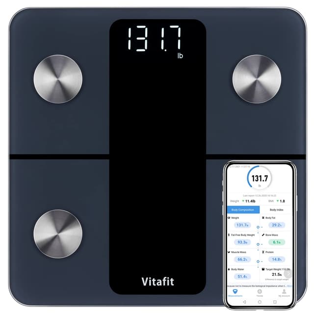 Vitafit Personenwaage Körperfettwaage mit APP 182kg 🌟 Professionelle Fabrik SEIT 2001